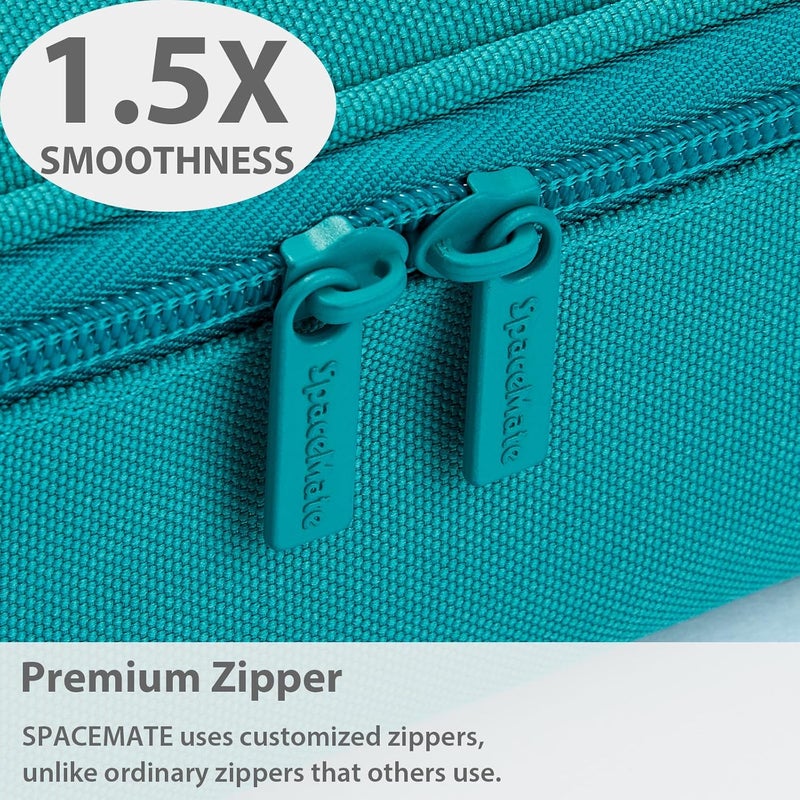 SPACEMATE Pencil Case Pouch Box Bag School Supplies Girls Boys Kids, Cute Preppy Stuff Large Big Capacity Aesthetic Pen Organizer, Back to College Stationary, Teal, Standard Stlye, 1800ml - Image 4